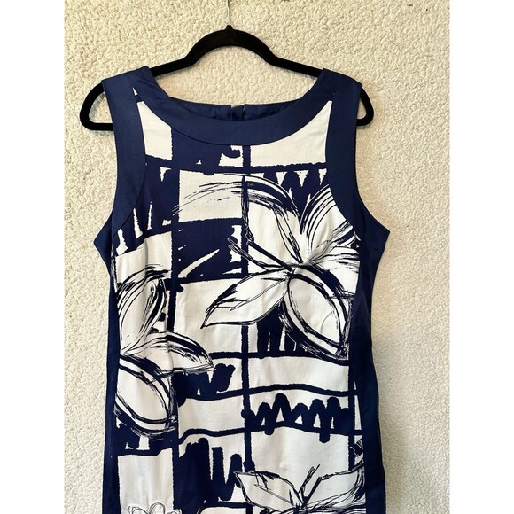 DESIGUAL  Size 12/44 Navy Knee-Length Sheath‎ Dress Cotton Sleeveless Logo - Picture 2 of 12